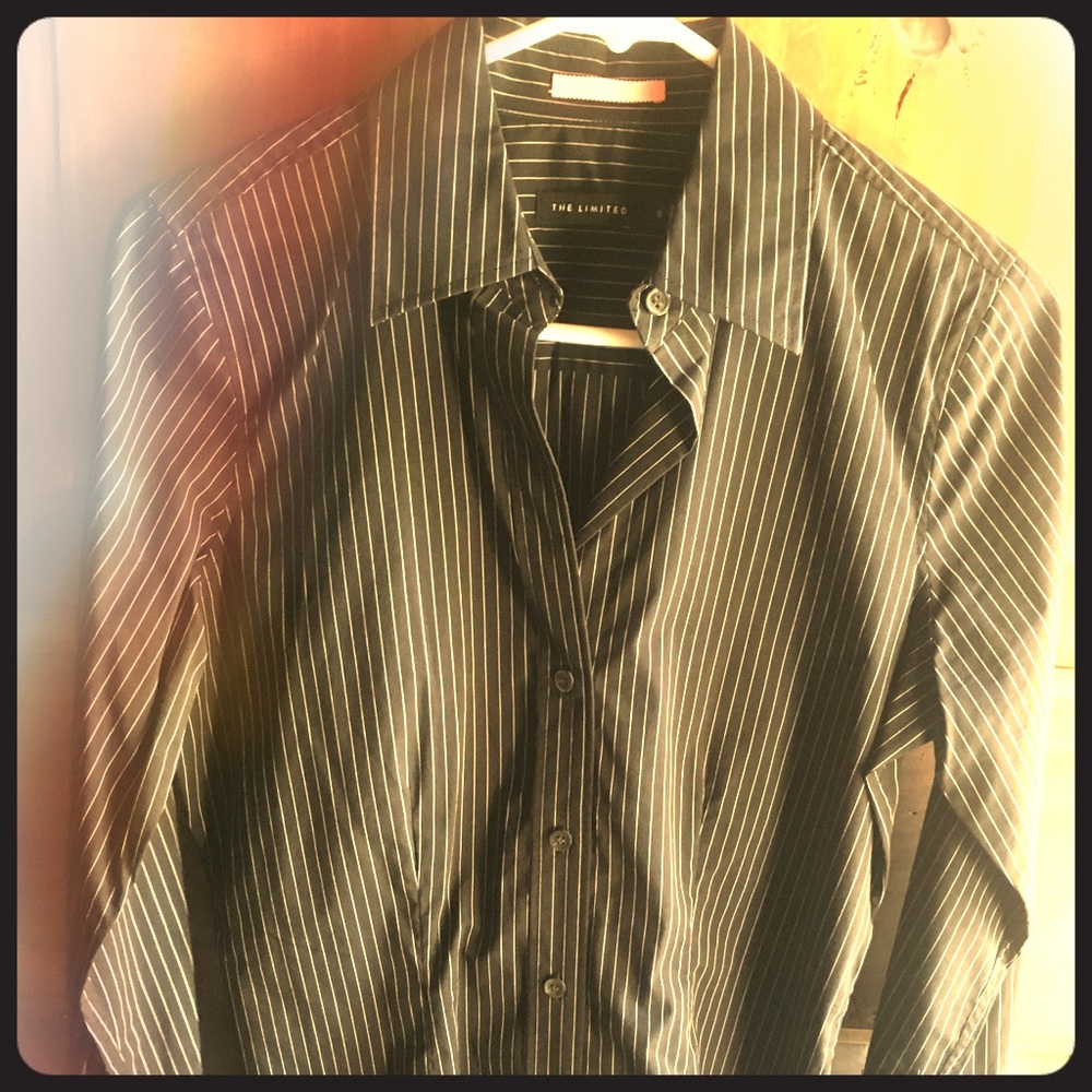 Classy black & white pinstriped dress shirt